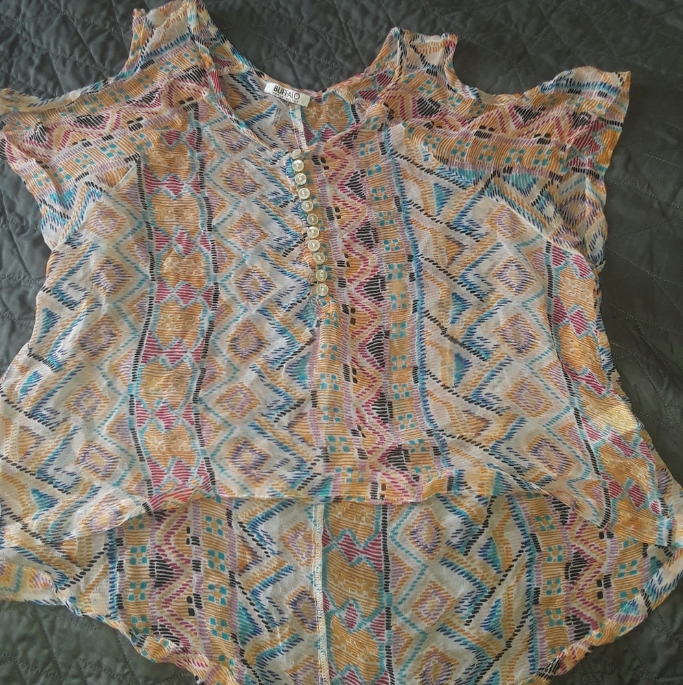 Peep shoulder sheer crop top